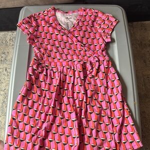 Stylish Pink and Orange Kids Dress